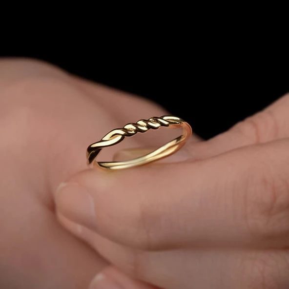 14 Ayar Altın Burgu Yüzük - Resim 3