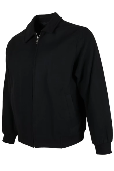 Erkek Kaşe Kumaş Kışlık Siyah Pilot Mont RAR01266 - 3