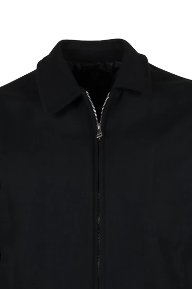 Erkek Kaşe Kumaş Kışlık Siyah Pilot Mont RAR01266 - 5