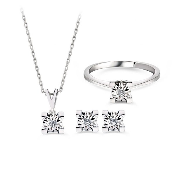 Pırlanta Efectli Tektaş Kolye 1-3 - Resim 2