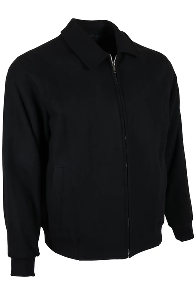 Erkek Kaşe Kumaş Kışlık Siyah Pilot Mont RAR01266 - 2