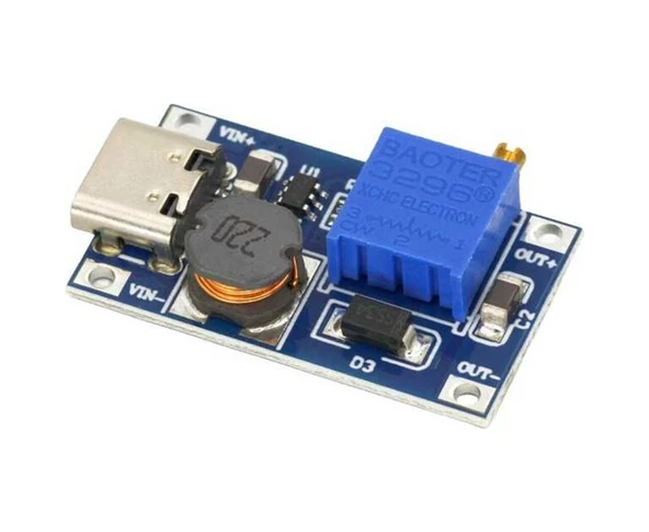Mt3608 2a Dc-dc Voltaj Yükseltici Güç Modülü Type-c Soketli - 3