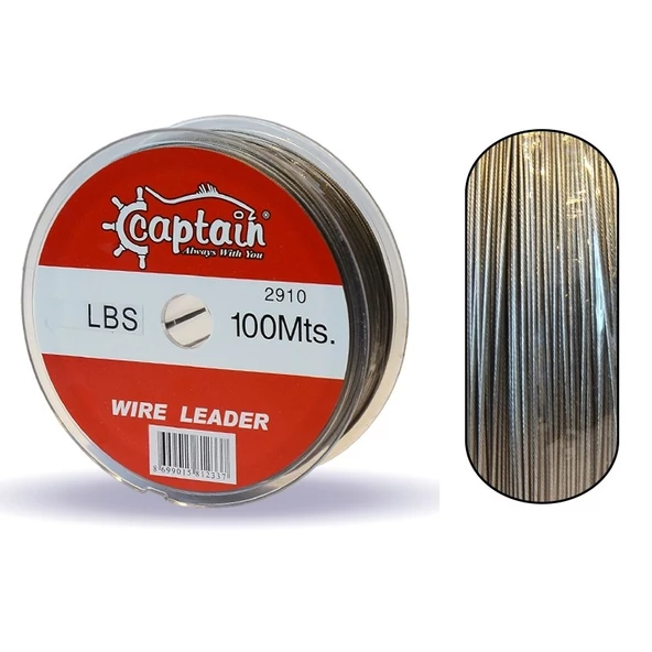 Captain 2910 Çelik Tel 100mt 70lbs Steel Wire Leader ürün görseli 1