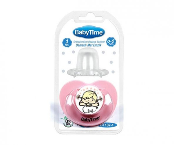 Babytime BT137 Silikon Damaklı 0-6 Ay Mat Emzik No:1 - Pembe - 2