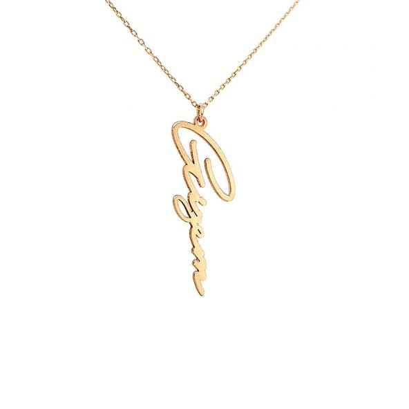 14 Ayar Altın İsim Kolye - Resim 3