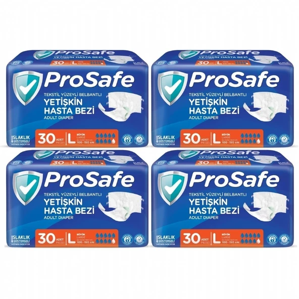 Prosafe Belbantlı Yetişkin Hasta Bezi L 30x4 120 Adet ürün görseli