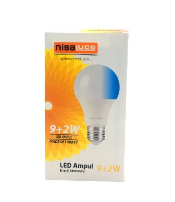 NİSALUCE EAMP-074/BM 9+2W E27 BEYAZ-MAVİ LED AMPUL (4593)