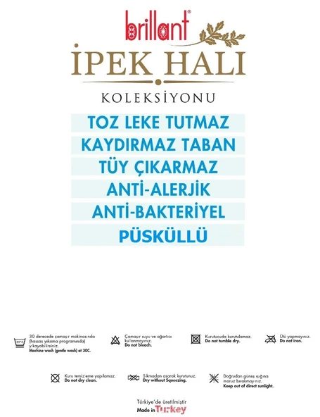 Brillant İpek Latex Kaymaz Taban Halı-ÖMÜR HJ11620.801-(90x300) - 2