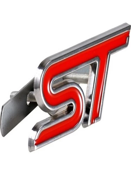 FORD ST 3D METAL VİDALI  ÖN PANJUR  AMBLEM (KIRMIZI GÜMÜŞ) - Resim 2