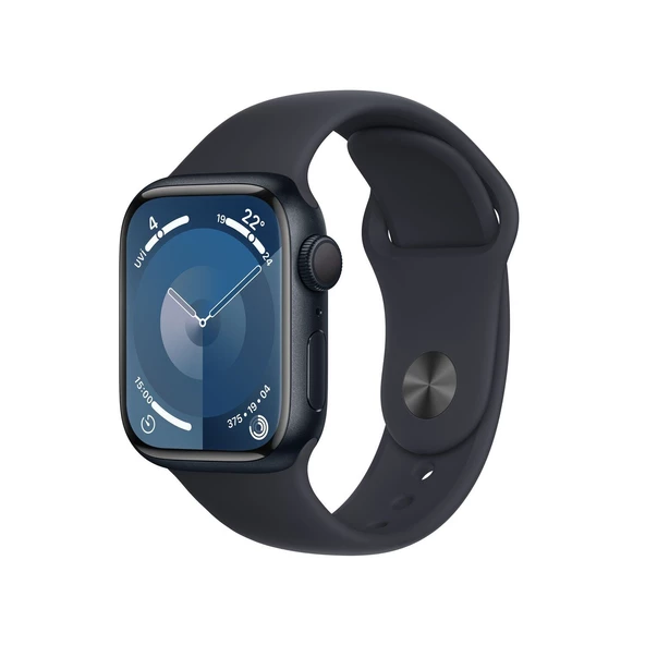 Apple Watch Series 9 GPS 41mm Gece Yarısı Alüminyum Kasa ve Gece Yarısı Spor Kordon - M/L - MR8X3TU/