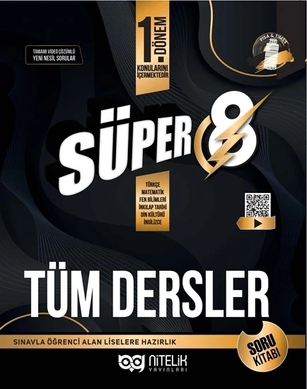 Nitelik Yayınları 8. Sınıf LGS 1. Dönem Tüm Dersler Süper Soru Kitabı Yeni