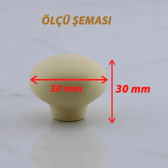 Kamelya Kulp Krem Polimer Düğme Kulp Mantar Mobilya Mutfak Dolabı Çekmece Kulbu Kulpları - Resim 2