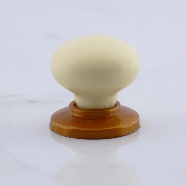 Kamelya Kulp Krem Polimer Düğme Kulp Bakır Tablalı Mobilya Mutfak Dolabı Çekmece Kulbu Kulpları - Resim 6