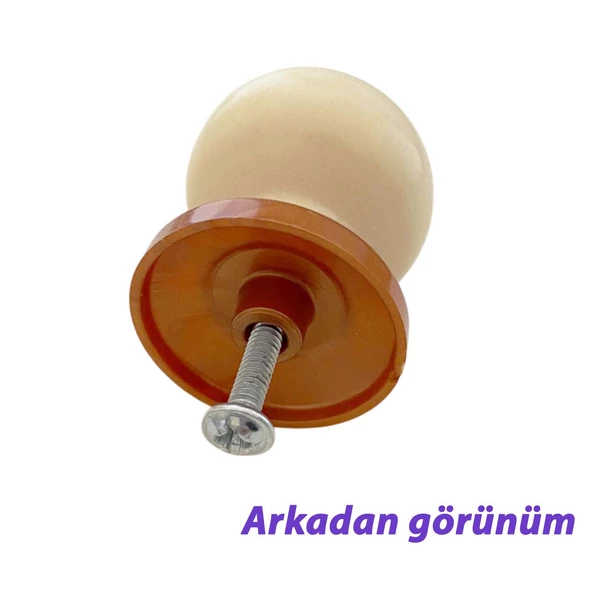 Kamelya Kulp Krem Polimer Düğme Kulp Bakır Tablalı Mobilya Mutfak Dolabı Çekmece Kulbu Kulpları - Resim 4