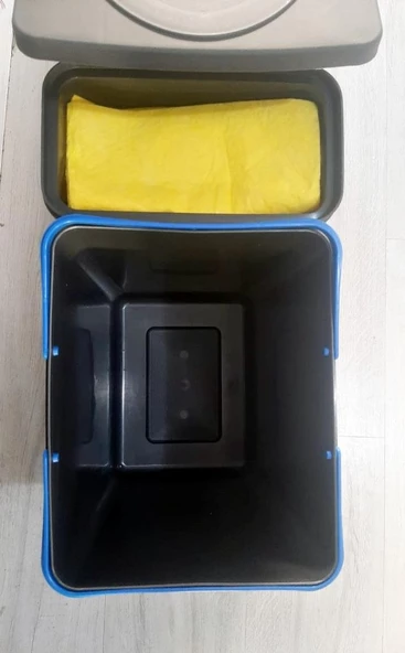 Çelik Ayna Teleskopik Raylı Dolap İçi Çöp Kovası+Poşetlik 16+1 Litre - 6