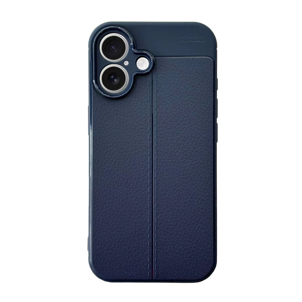 iPhone 16 Kılıf Focus Deri Desen Silikon Arka Kapak - 4