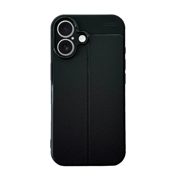 iPhone 16 Kılıf Focus Deri Desen Silikon Arka Kapak - 2