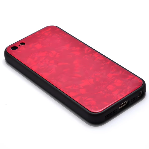 iPhone 5 Kılıf Mermer Desenli Marbel Cam Silikon Kılıf - Resim 7