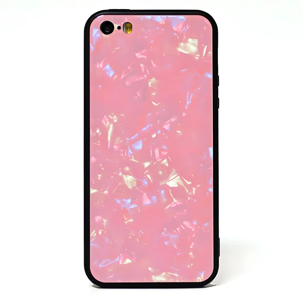 iPhone 5 Kılıf Mermer Desenli Marbel Cam Silikon Kılıf - Resim 5