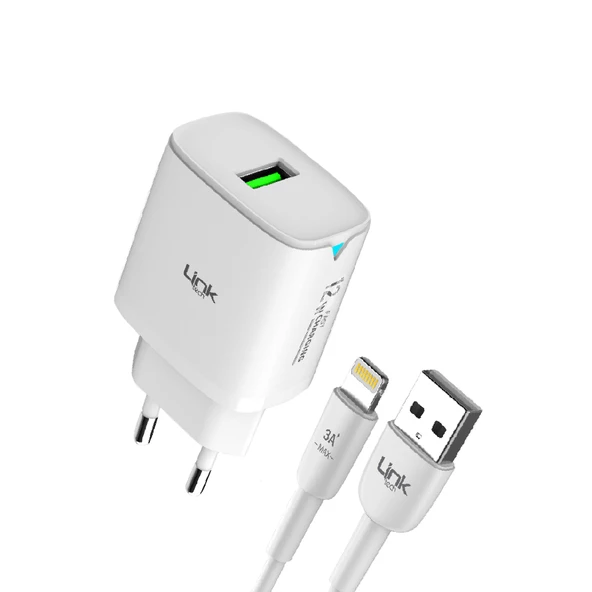 LinkTech C302 12W Auto ID Lightning Kablolu Şarj Aleti Set - 5