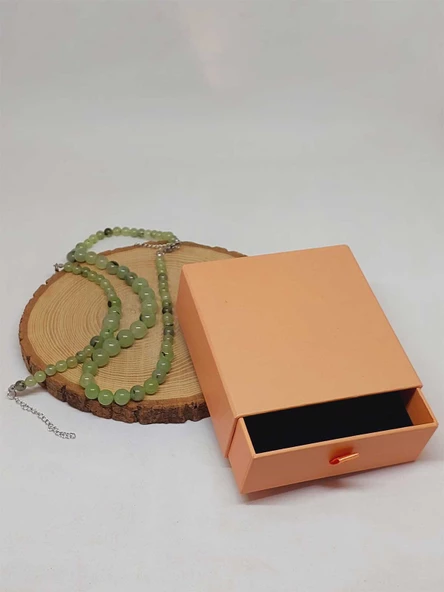 Galaksi Serisi Prehnit (Prinayt) Taşı Kolye & Bileklik Seti - Resim 3