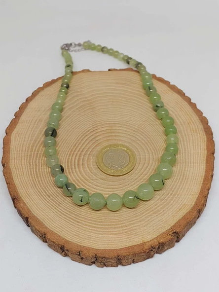 Galaksi Serisi Prehnit (Prinayt) Taşı Tasarım Kolye - Resim 3