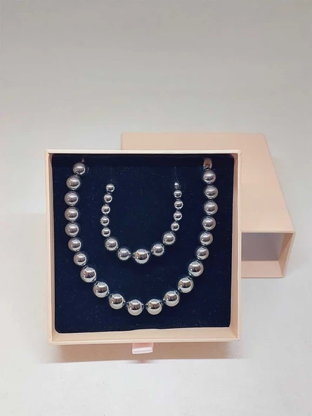 Galaksi Serisi Terahertz Taşı Kolye & Bileklik Seti - Resim 5