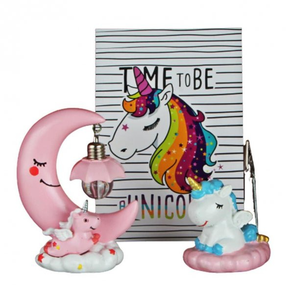 Unicorn Işıklı Biblo Unicorn Notluk Unicorn Defter