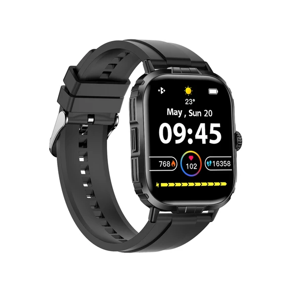 Logia Tech8 49mm Spor Akıllı Saat Alüminyum Kasa Silikon Kordon - 6