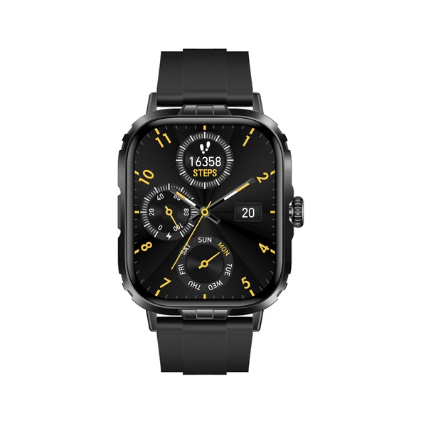 Logia Tech8 49mm Spor Akıllı Saat Alüminyum Kasa Silikon Kordon - 9