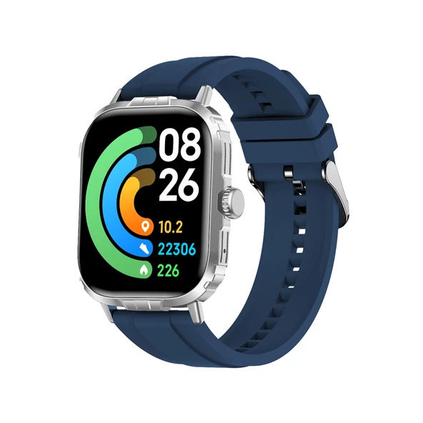 Logia Tech8 49mm Spor Akıllı Saat Alüminyum Kasa Silikon Kordon - 5