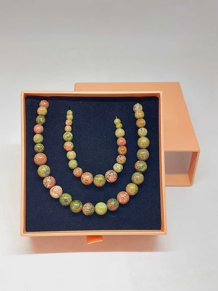 Galaksi Serisi Unakit Taşı Kolye & Bileklik Seti - Resim 6