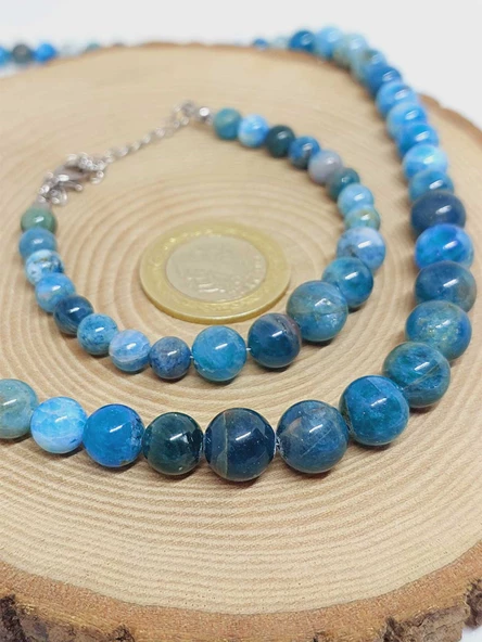 Galaksi Serisi Apatit Taşı Kolye & Bileklik Seti - Resim 4