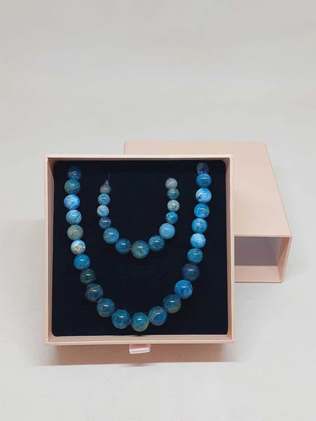 Galaksi Serisi Apatit Taşı Kolye & Bileklik Seti - Resim 6