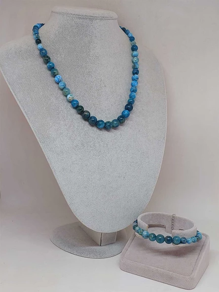 Galaksi Serisi Apatit Taşı Kolye & Bileklik Seti - Resim 2