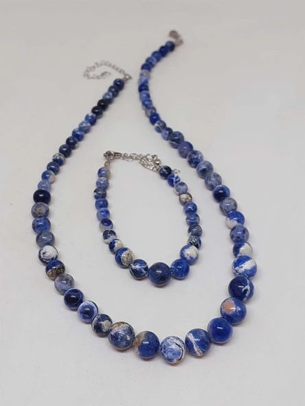 Galaksi Serisi Sodalit Taşı Kolye & Bileklik Seti - Resim 5