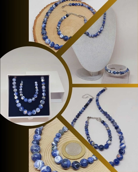 Galaksi Serisi Sodalit Taşı Kolye & Bileklik Seti ürün görseli