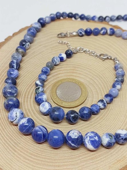 Galaksi Serisi Sodalit Taşı Kolye & Bileklik Seti - Resim 4