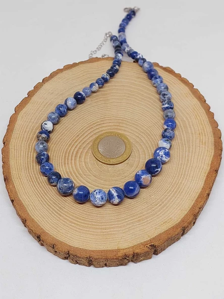 Galaksi Serisi Sodalit Taşı Tasarım Kolye - Resim 3