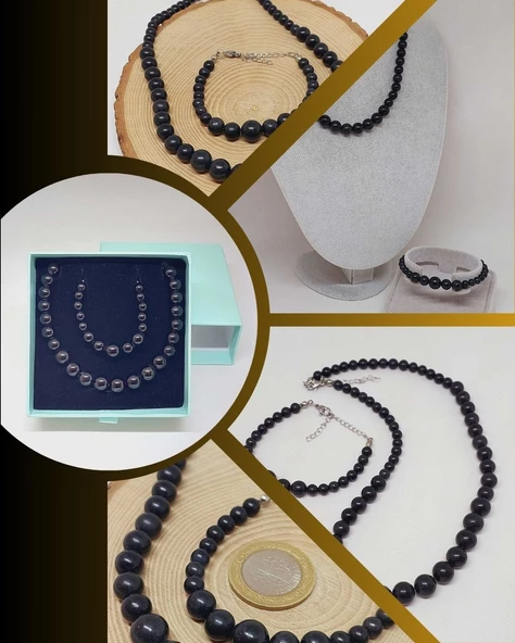 Galaksi Serisi Turmalin Taşı Kolye & Bileklik Seti ürün görseli