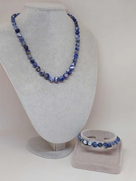 Galaksi Serisi Sodalit Taşı Kolye & Bileklik Seti - Resim 2