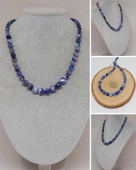 Galaksi Serisi Sodalit Taşı Tasarım Kolye ürün görseli