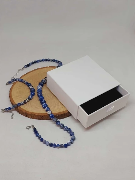 Galaksi Serisi Sodalit Taşı Kolye & Bileklik Seti - Resim 3