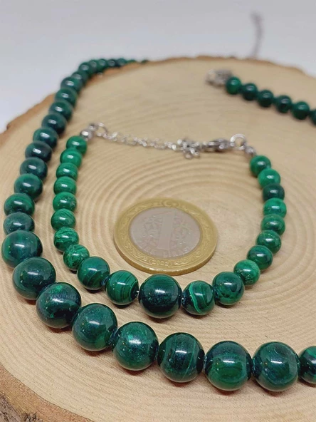 Galaksi Serisi Malakit Taşı Kolye & Bileklik Seti - Resim 4
