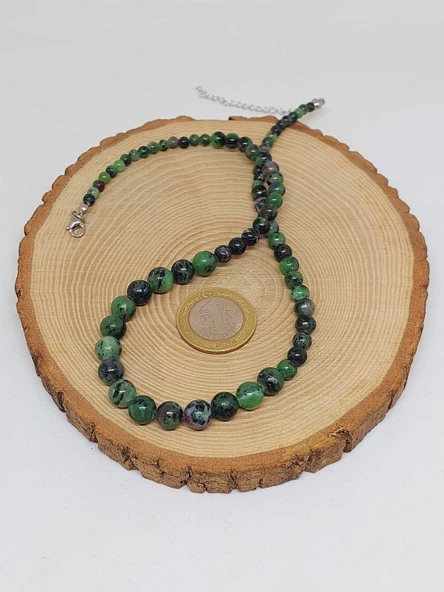 Galaksi Serisi Anyolit (Rubizoit Rubyzoisit) Taşı Tasarım Kolye - Resim 3