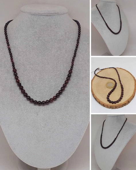 Galaksi Serisi Lal (Granat Garnet) Taşı Tasarım Kolye