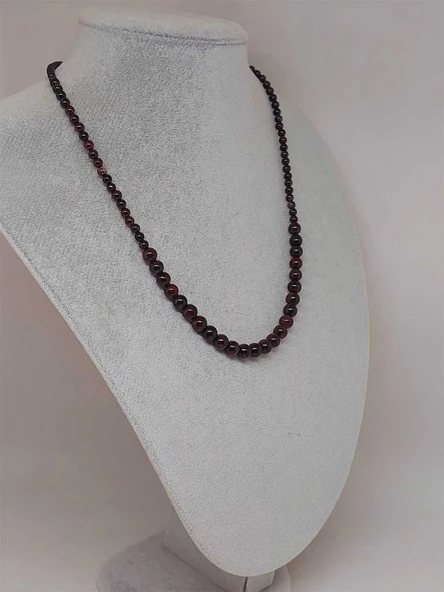 Galaksi Serisi Lal (Granat Garnet) Taşı Tasarım Kolye - Resim 4