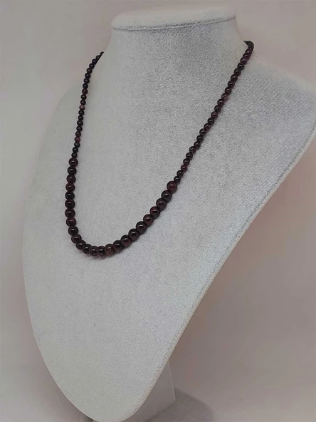 Galaksi Serisi Lal (Granat Garnet) Taşı Tasarım Kolye - Resim 5