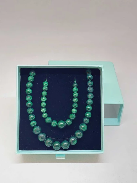 Galaksi Serisi Malakit Taşı Kolye & Bileklik Seti - Resim 6