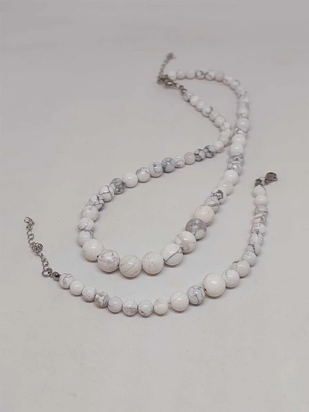 Galaksi Serisi Havlit Taşı Kolye & Bileklik Seti - Resim 5